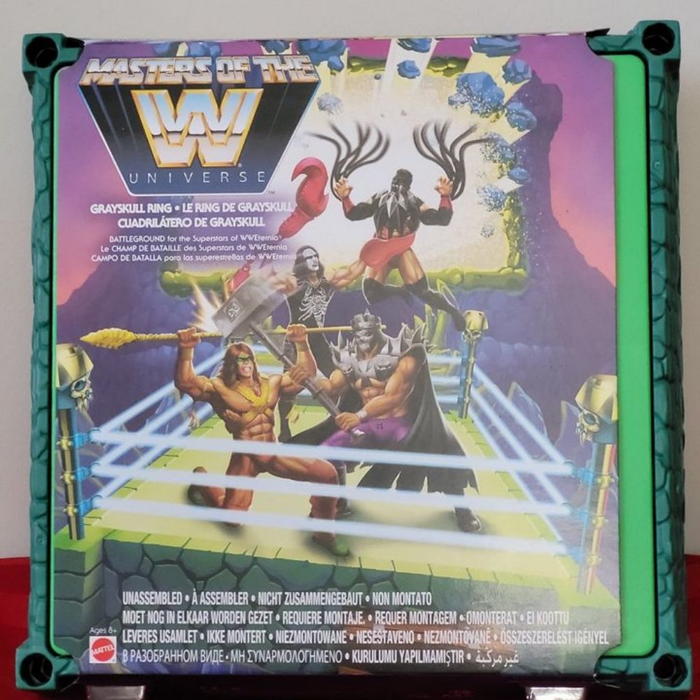 2019 W.W.E., MASTERS OF THE UNIVERSE GRAY SKULL RING, MINT IN THE BOX!!!